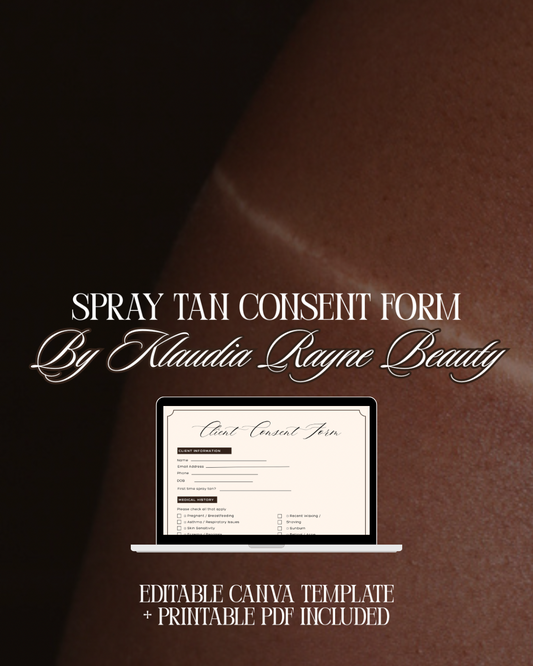 Spray Tan Consent Form Kit | Editable Canva Link