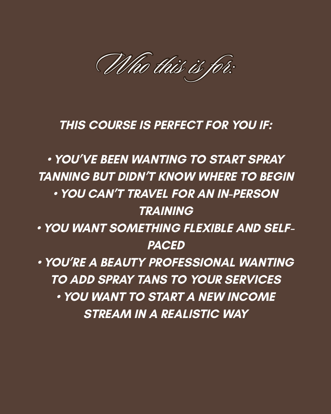 The KRB Self-Paced Spray Tan Artist Course