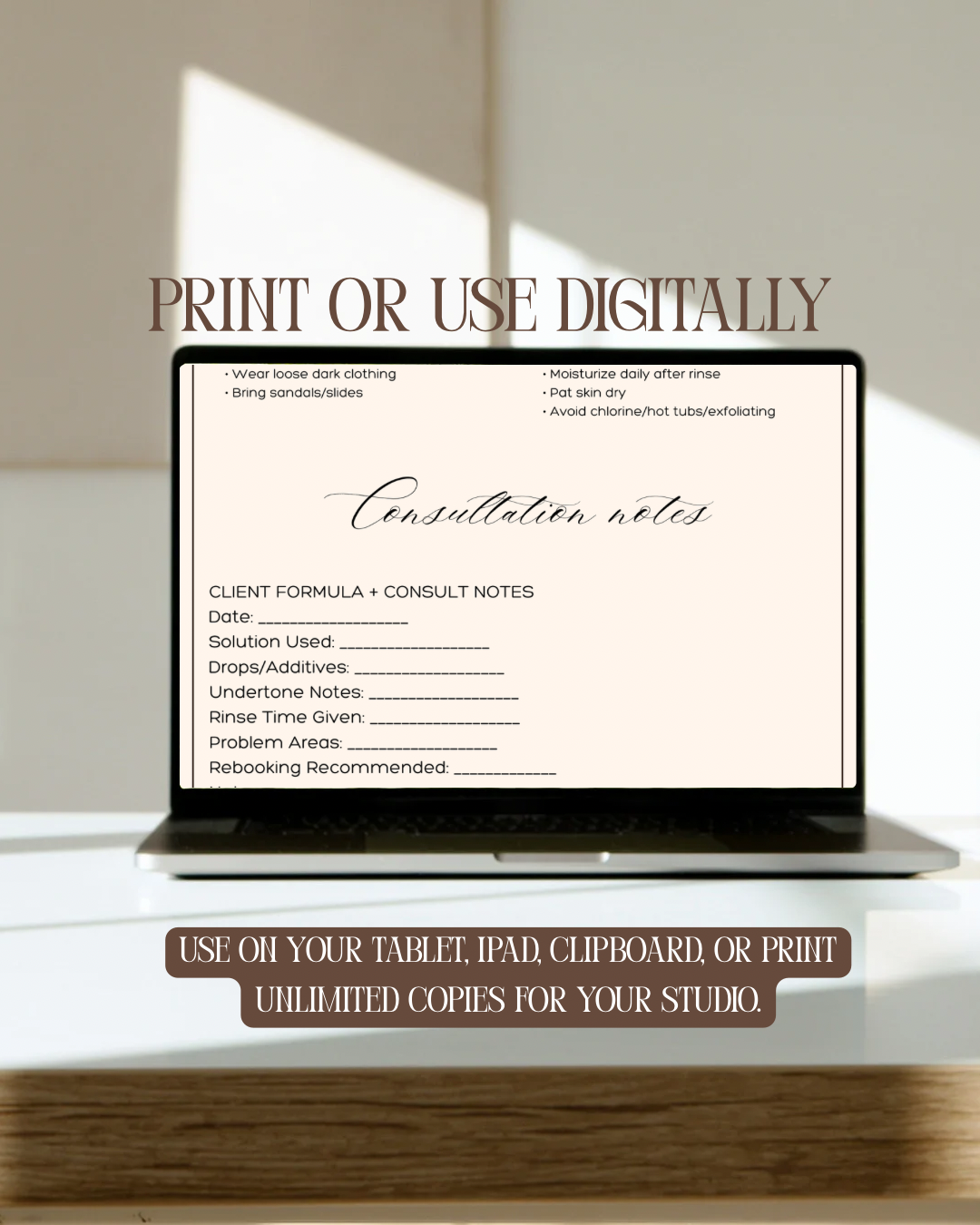 Spray Tan Consent Form Kit | Editable Canva Link