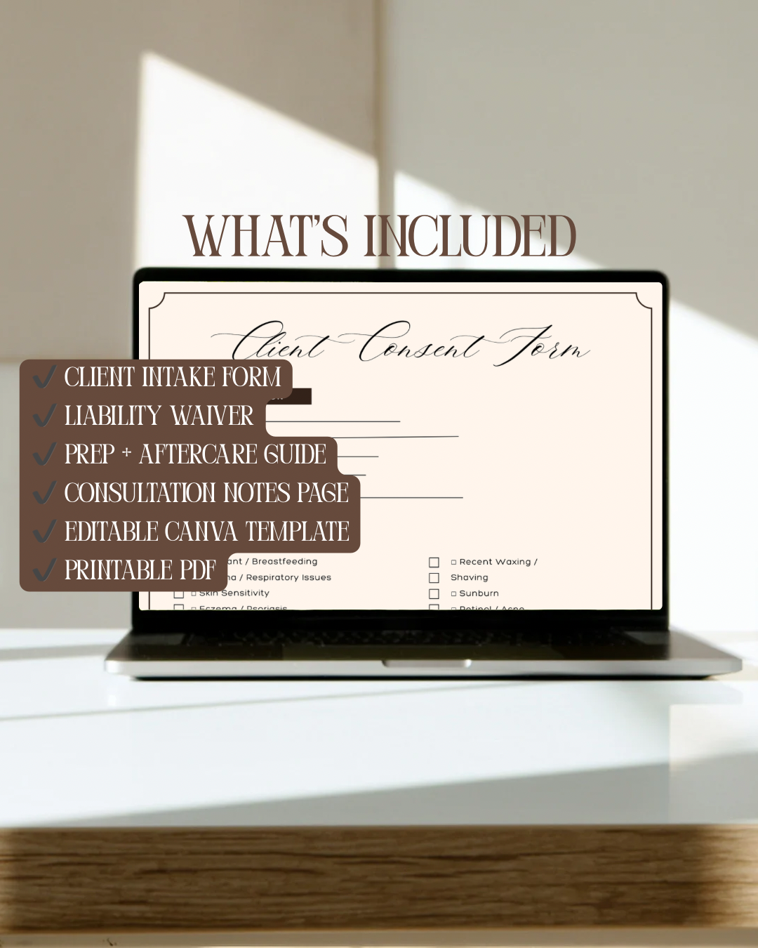 Spray Tan Consent Form Kit | Editable Canva Link