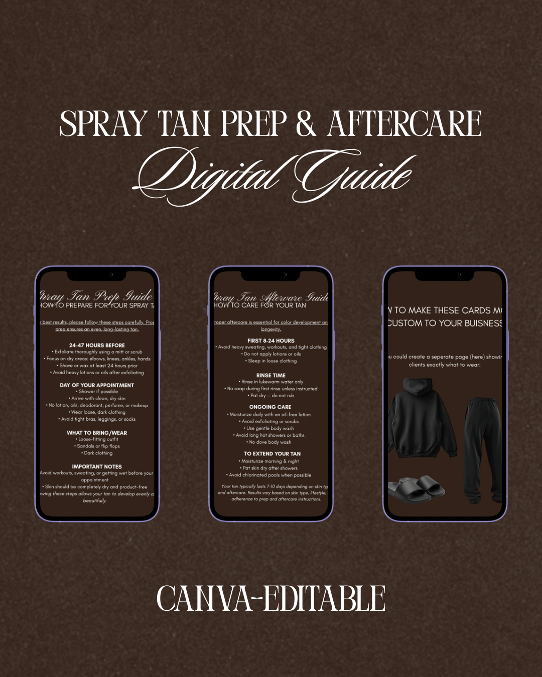 Spray Tan Prep & Aftercare Client Guide