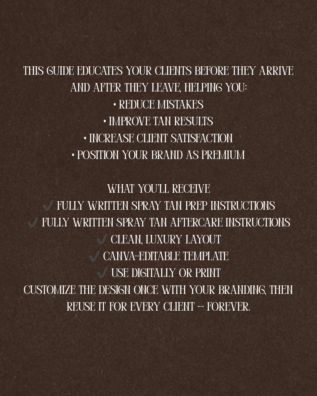 Spray Tan Prep & Aftercare Client Guide